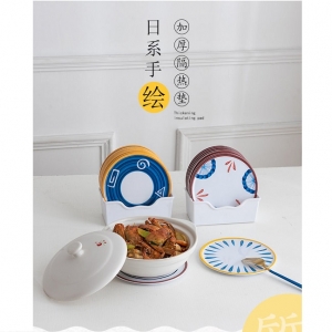 日式仿瓷多用骨碟隔熱墊
